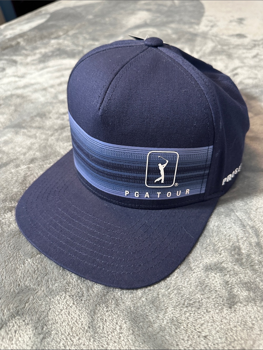 NWTS PGA Tour Dark Blue Stripe Logo Cap w/ White Emblem Pro Series